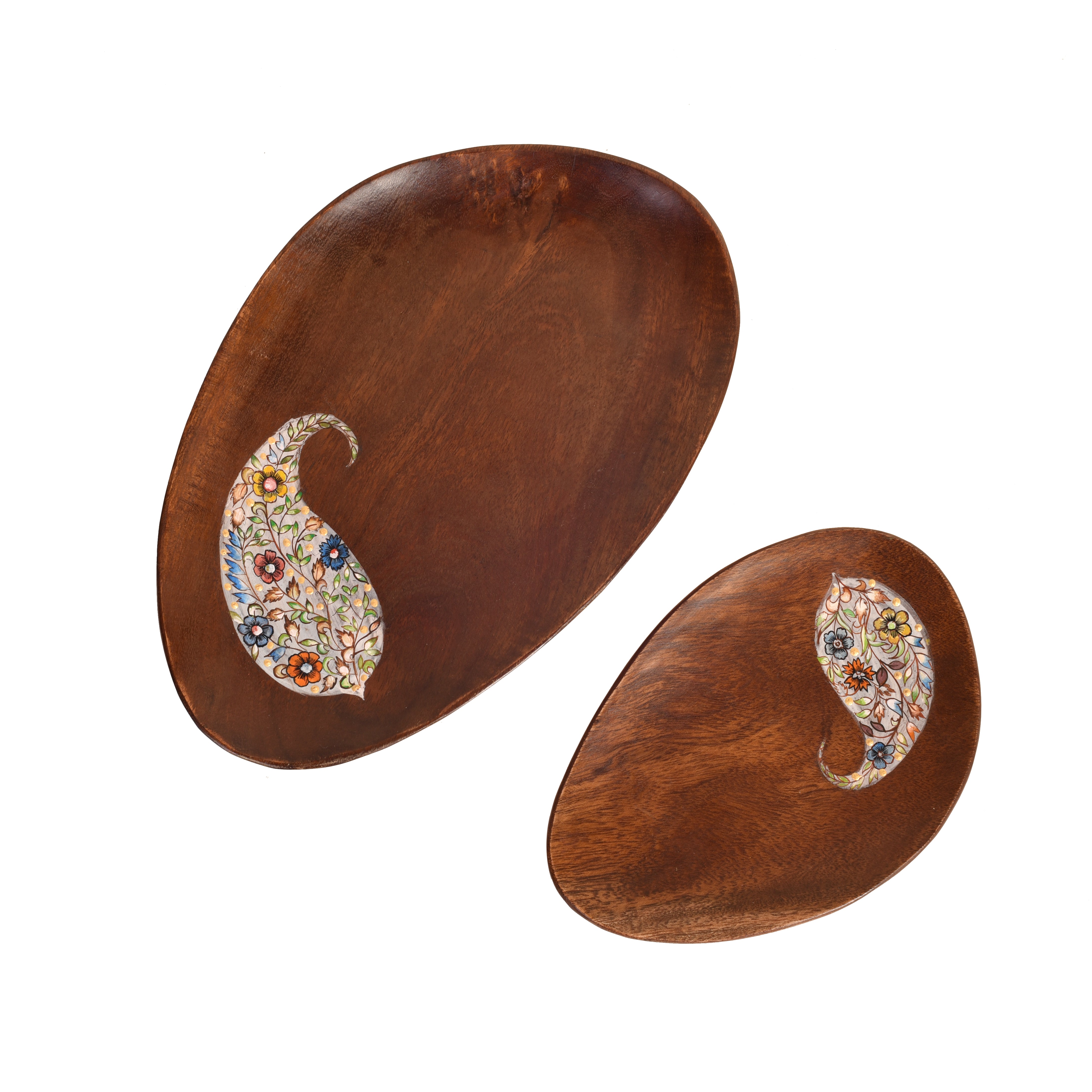 Yin-Yang Platter set with beautiful Paisley paintings