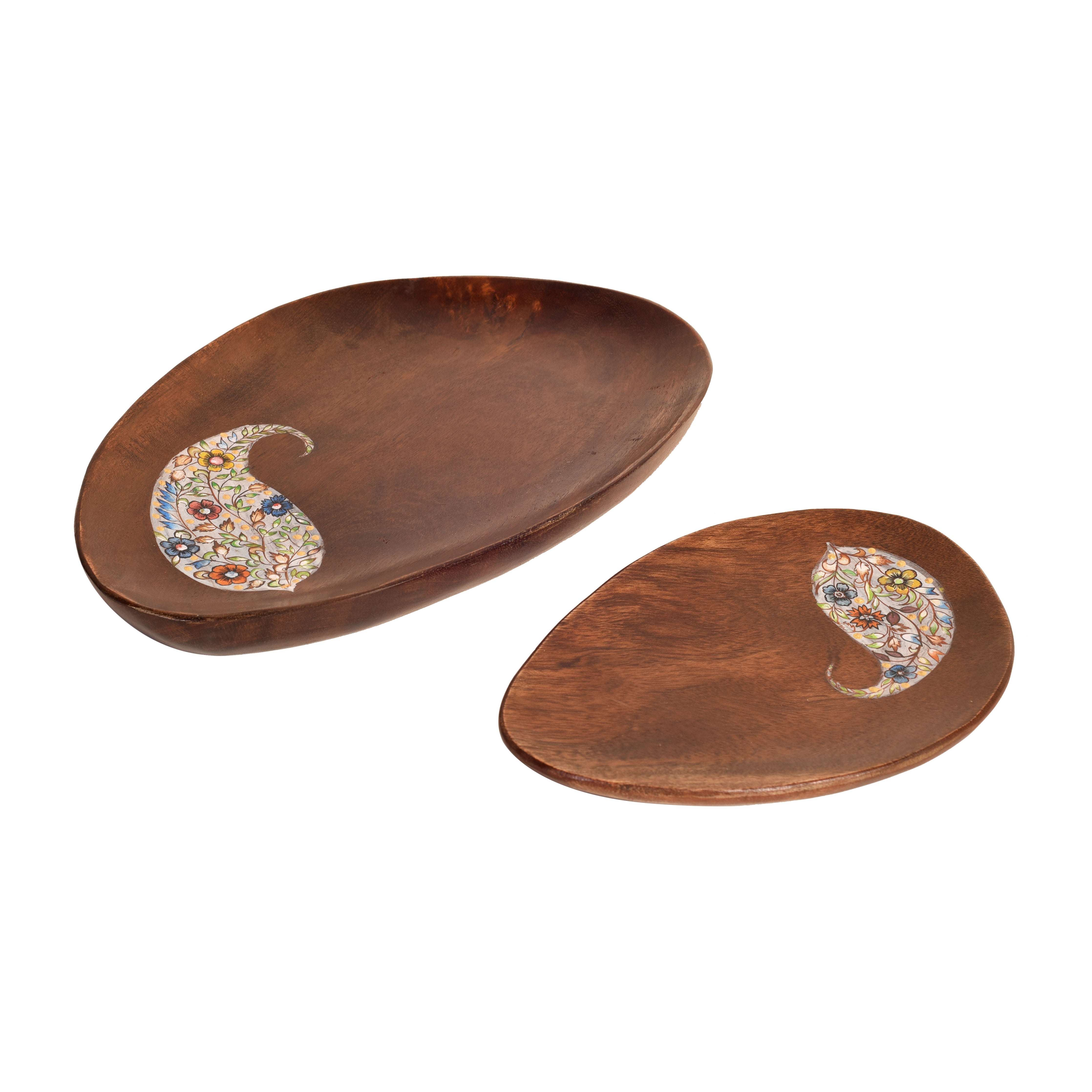Yin-Yang Platter set with beautiful Paisley paintings