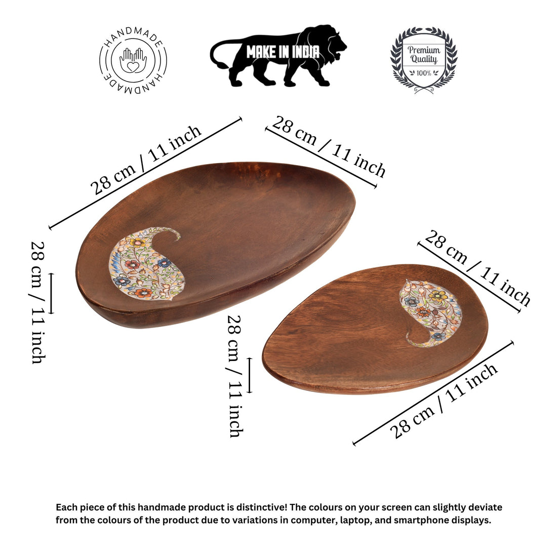 Yin-Yang Platter set with beautiful Paisley paintings