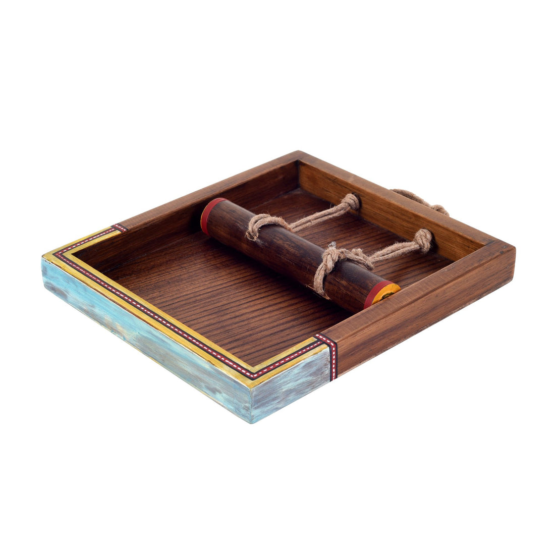 Teak tissue paper holder (7.5x6.5x1)