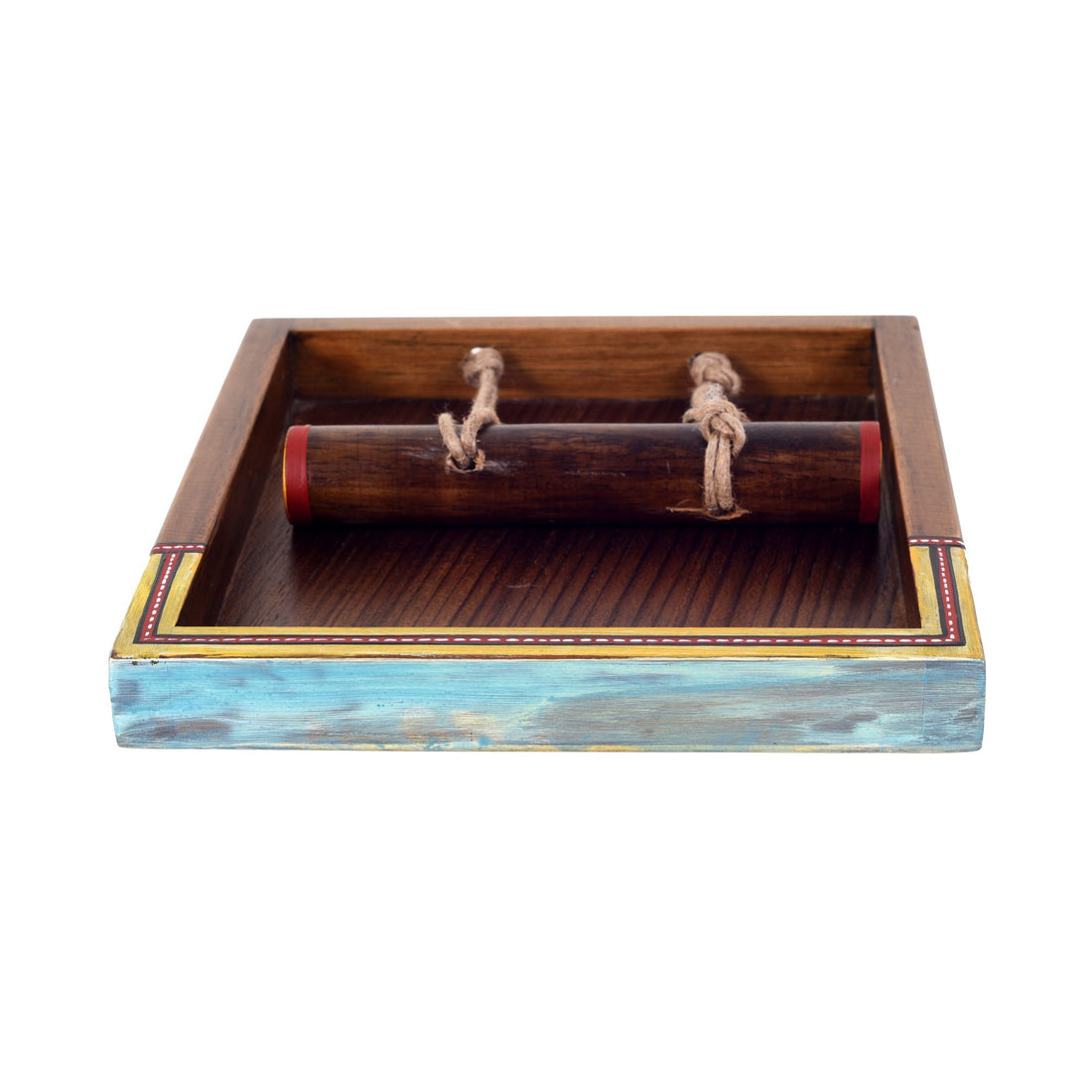 Teak tissue paper holder (7.5x6.5x1)