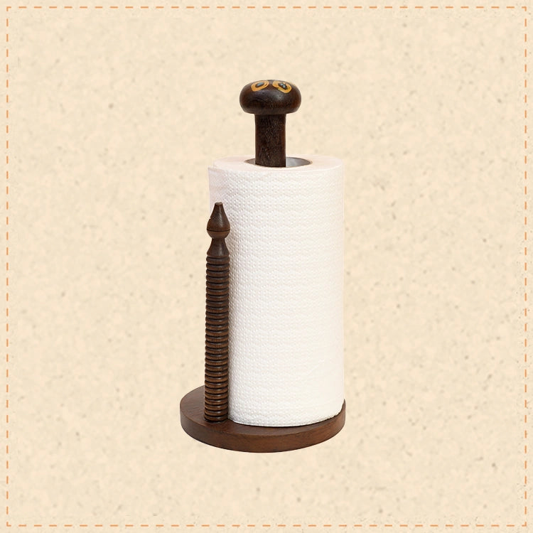 Tissue Roll Holder Table Top Style Handcrafted in Wood (5x5x10.5)