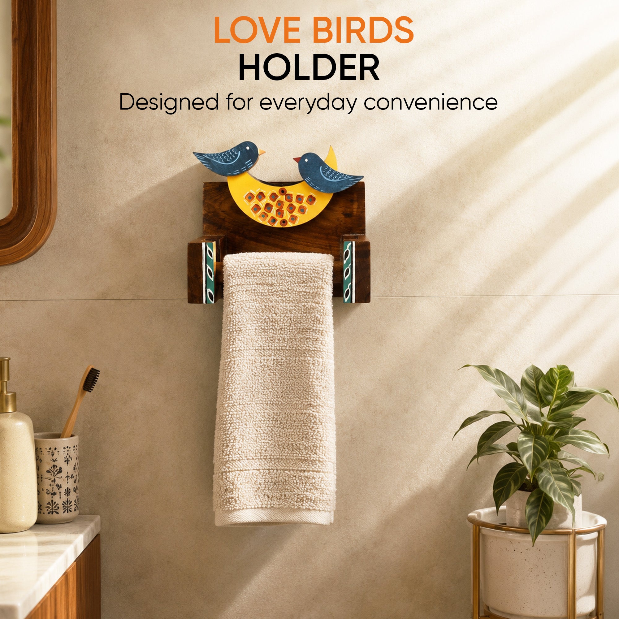 Love Birds Toilet Roll Holder (6x4x6)