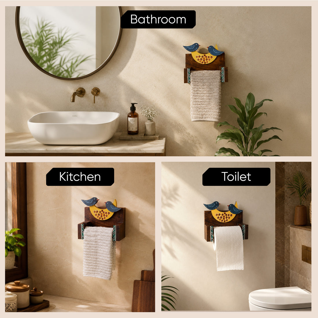 Love Birds Toilet Roll Holder (6x4x6)