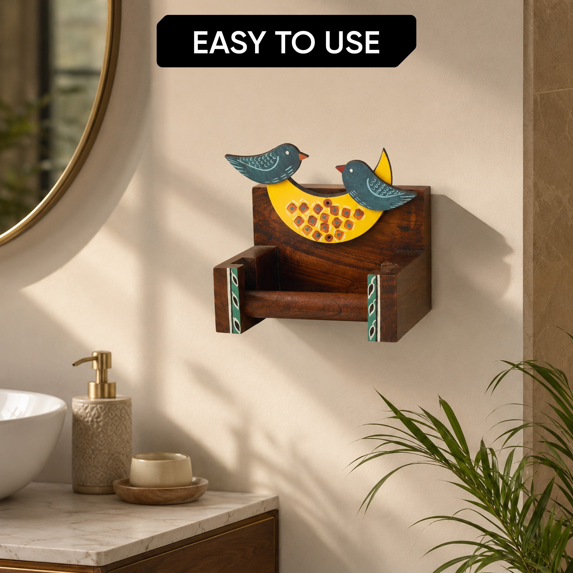 Love Birds Toilet Roll Holder (6x4x6)