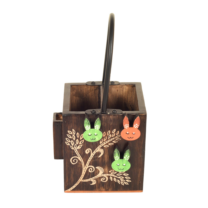 Jungle Animals Cultery Holder Box (4.5x3.5x9)