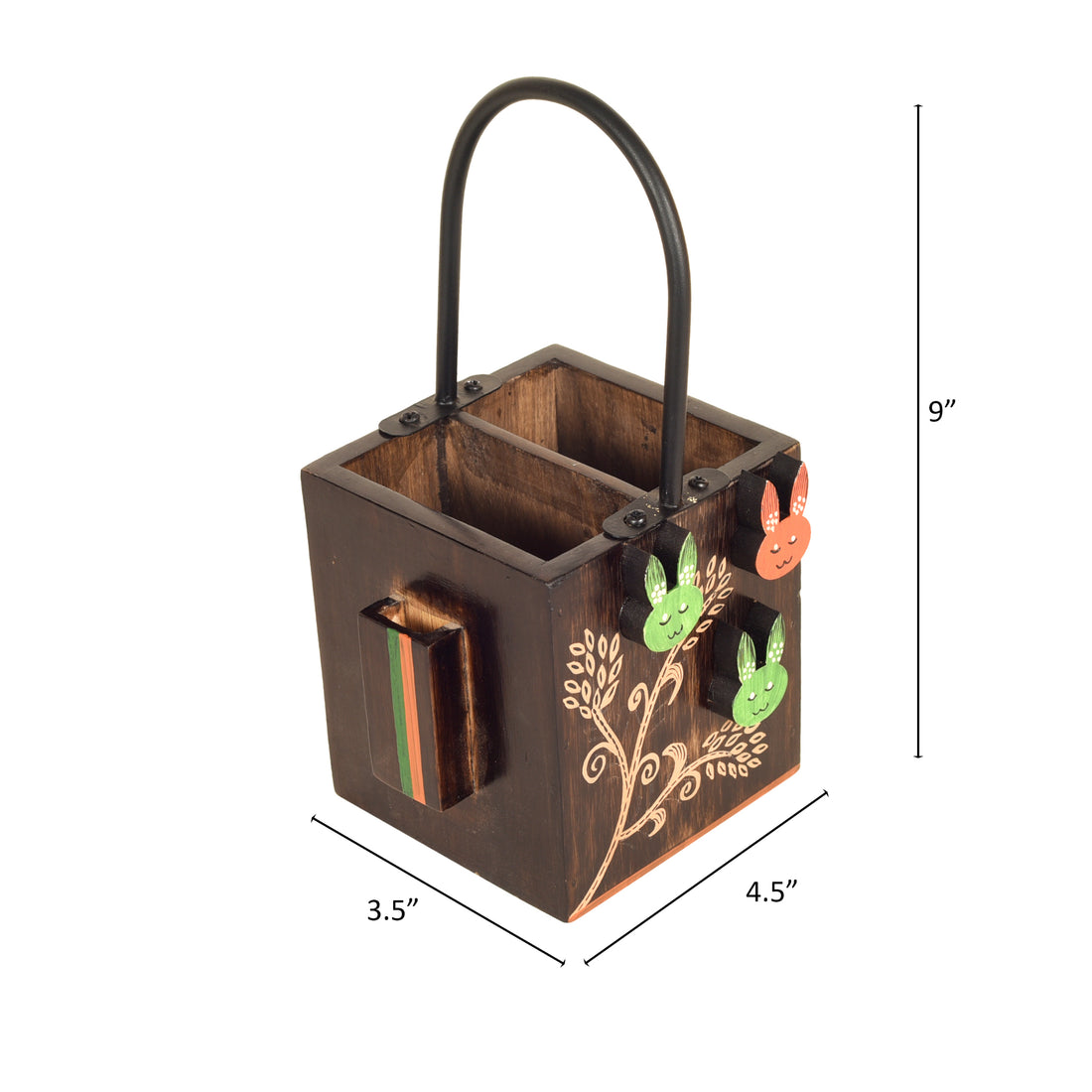 Jungle Animals Cultery Holder Box (4.5x3.5x9)