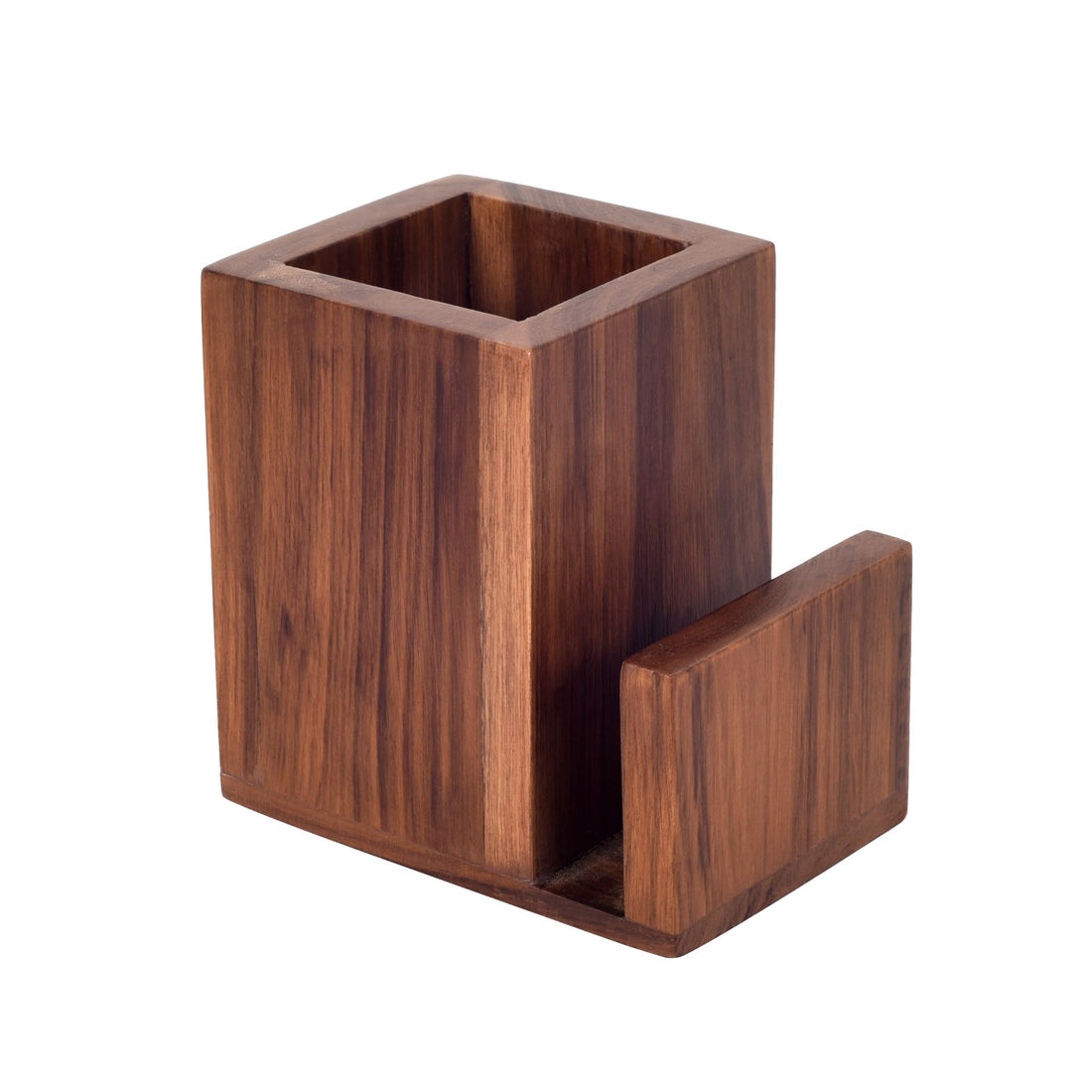 Teak leaves cutlery holder small (4.5x3x4.5)