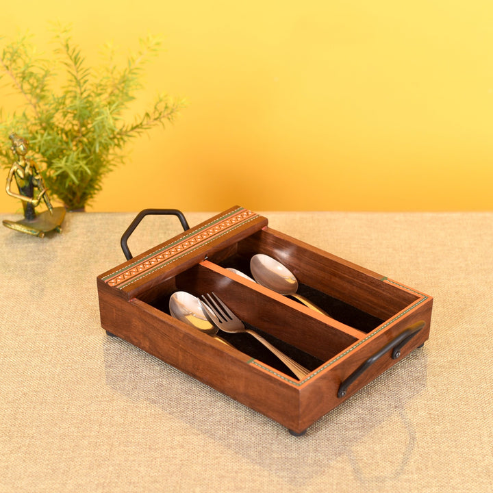 Handcrafted Cutlery Holder Box (12x7x2.5)