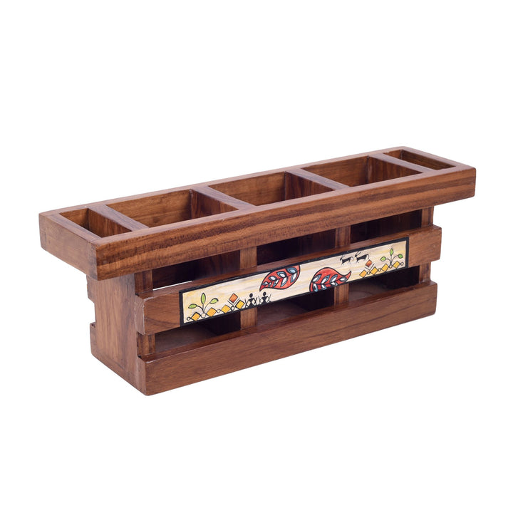 Handcrafted Flora Cutlery Storage Box  (12.5x3.5x4.5)