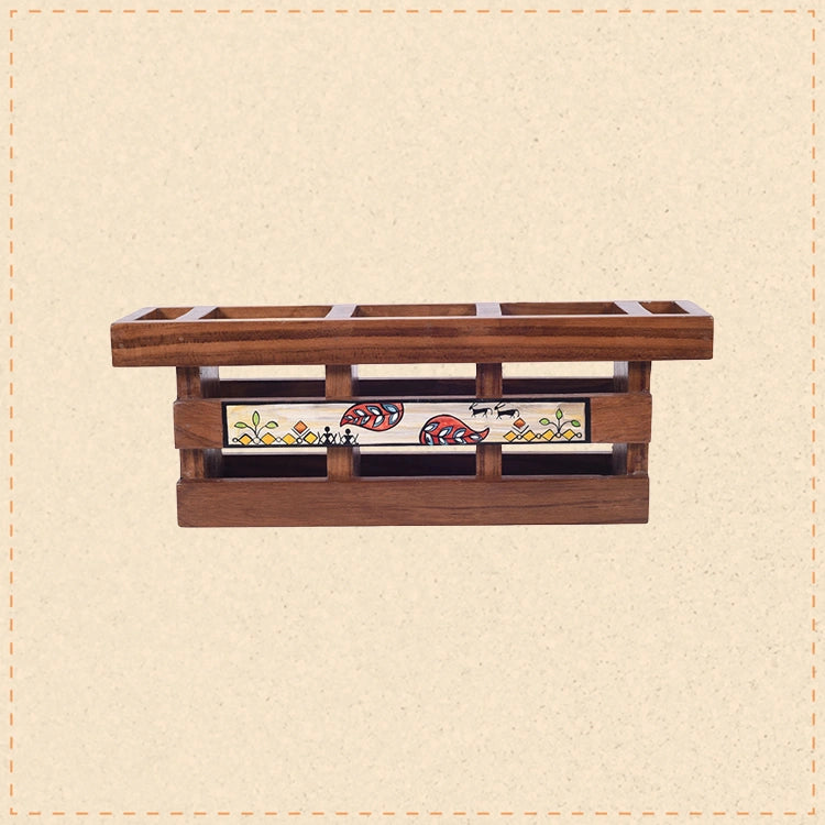 Handcrafted Flora Cutlery Storage Box  (12.5x3.5x4.5)