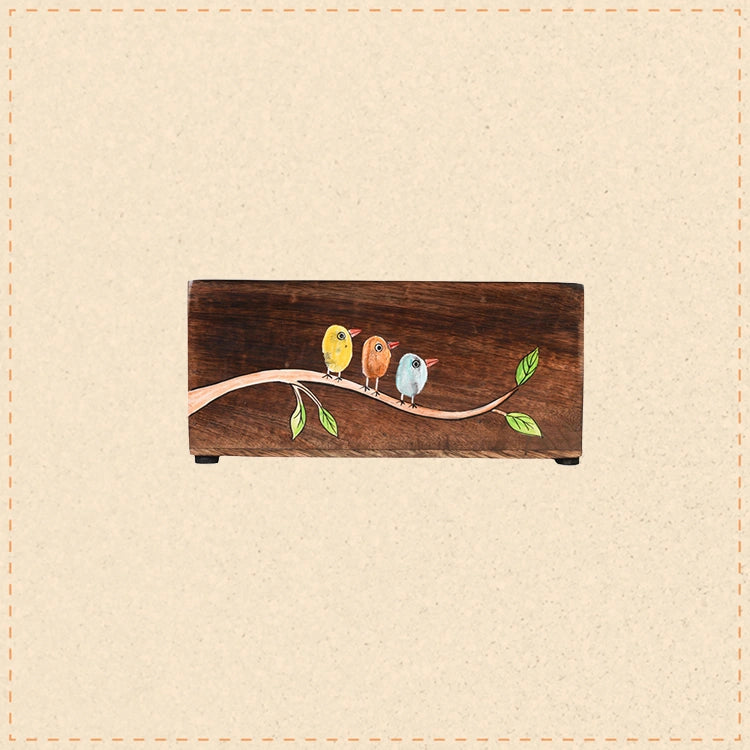 Teen Chidiya Birds-on-Branch Cutlery Caddy