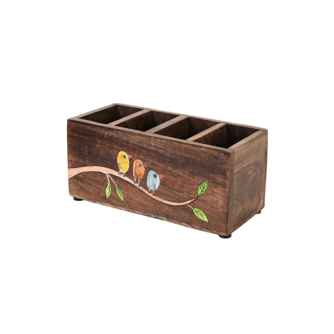 Teen Chidiya Birds-on-Branch Cutlery Caddy