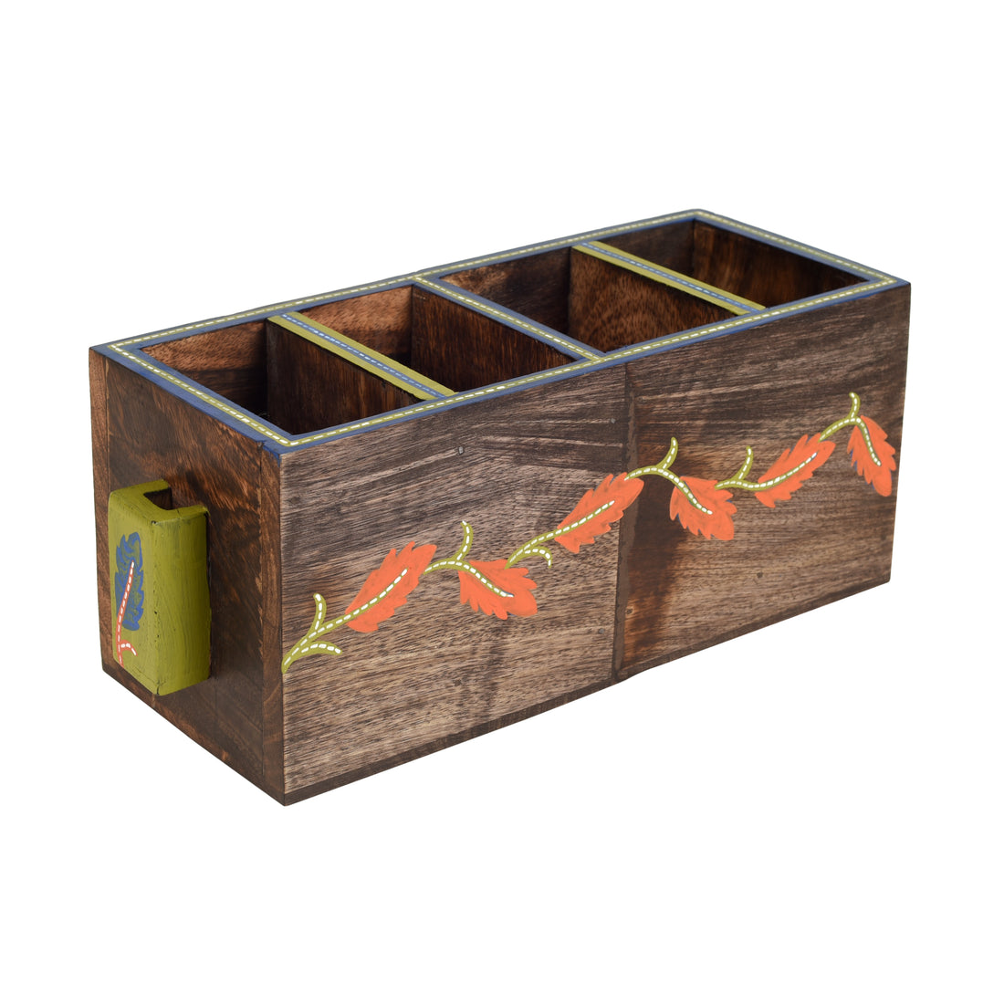 Autumn Leaf Cutlery Stand Handcrafted in Wood