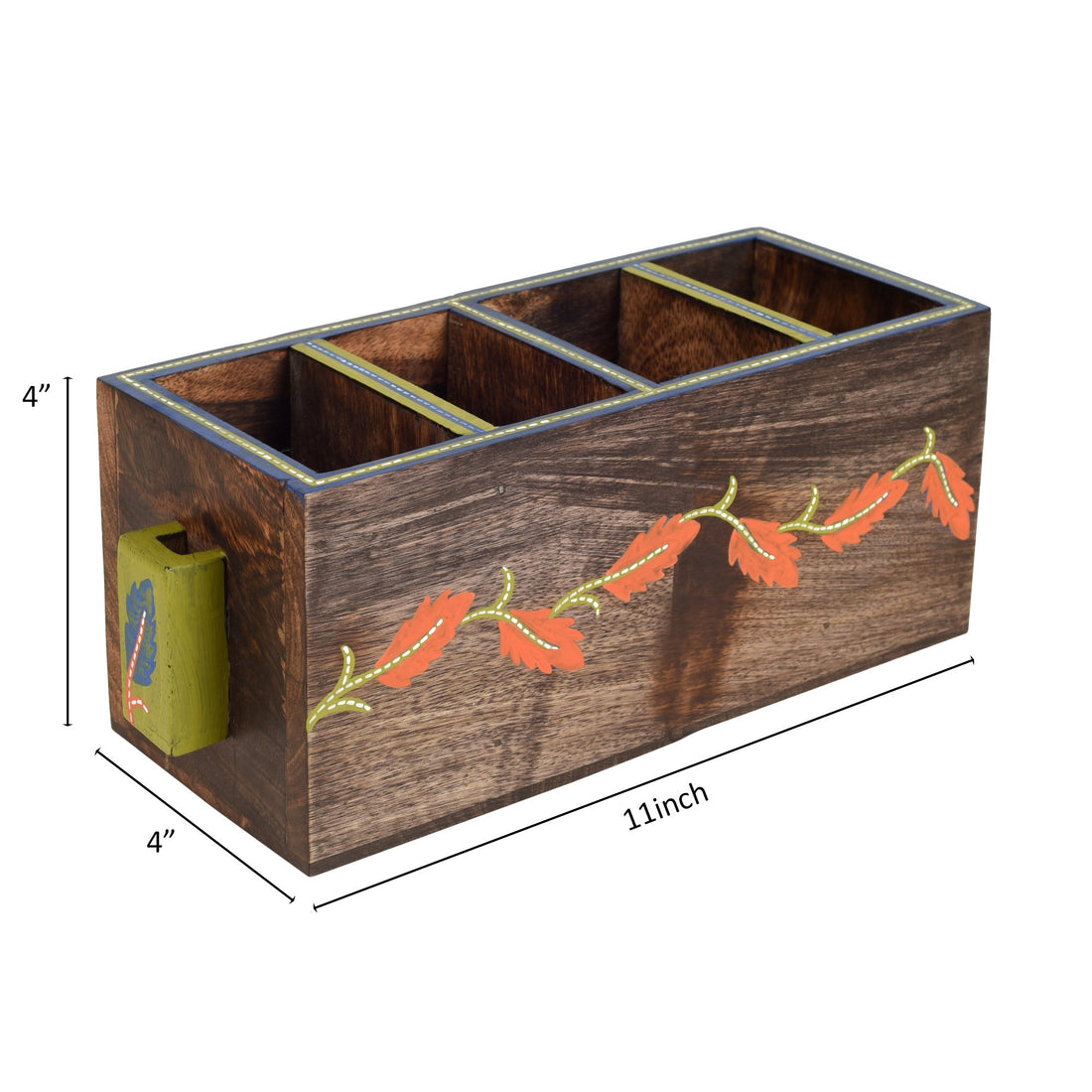 Autumn Leaf Cutlery Stand Handcrafted in Wood