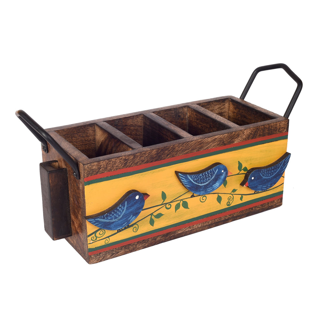 Love Birds Musturd Cutlery Holder (12x4x5.5)