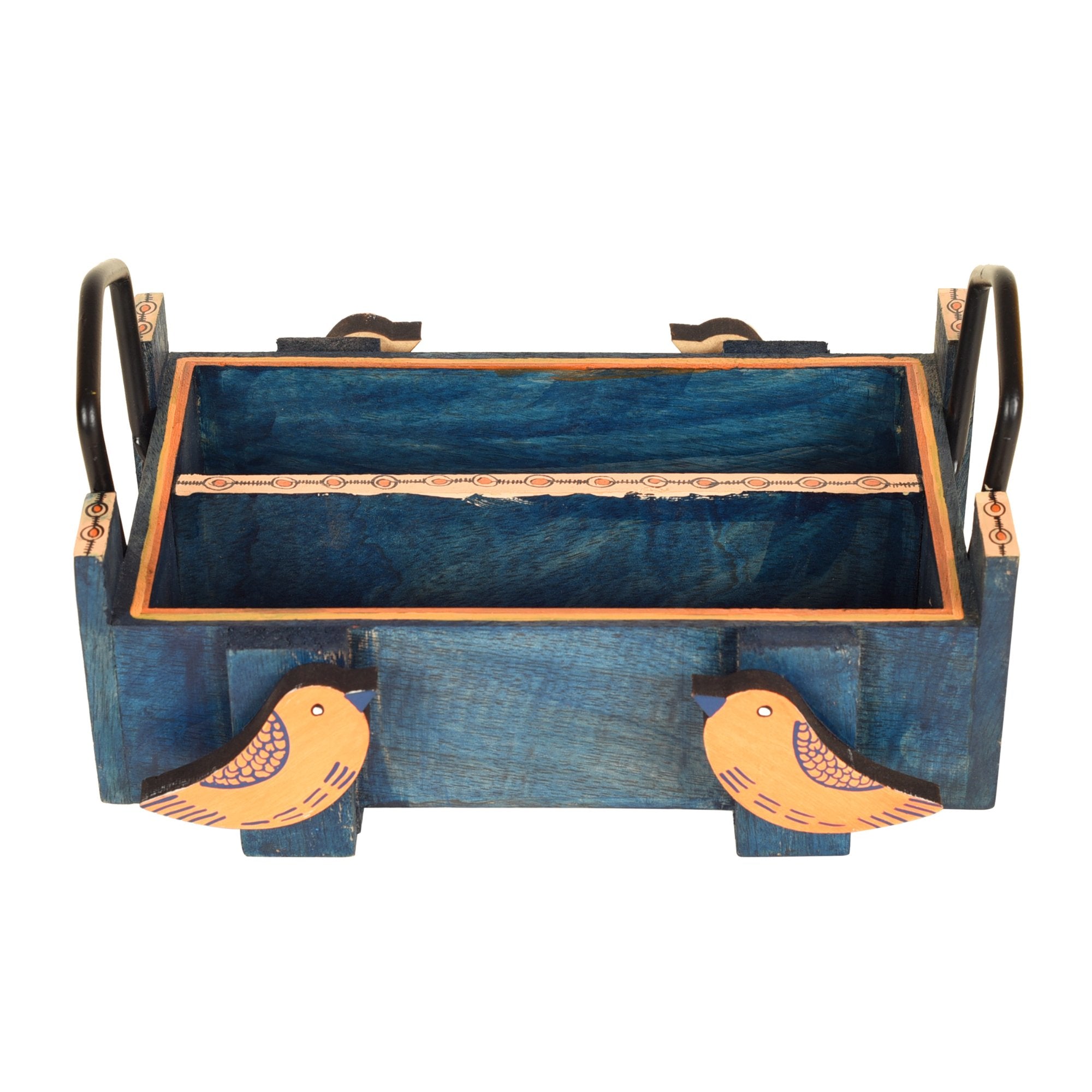 Handcrafted Love Birds Cutlery Storage Box (9x4.5x5)
