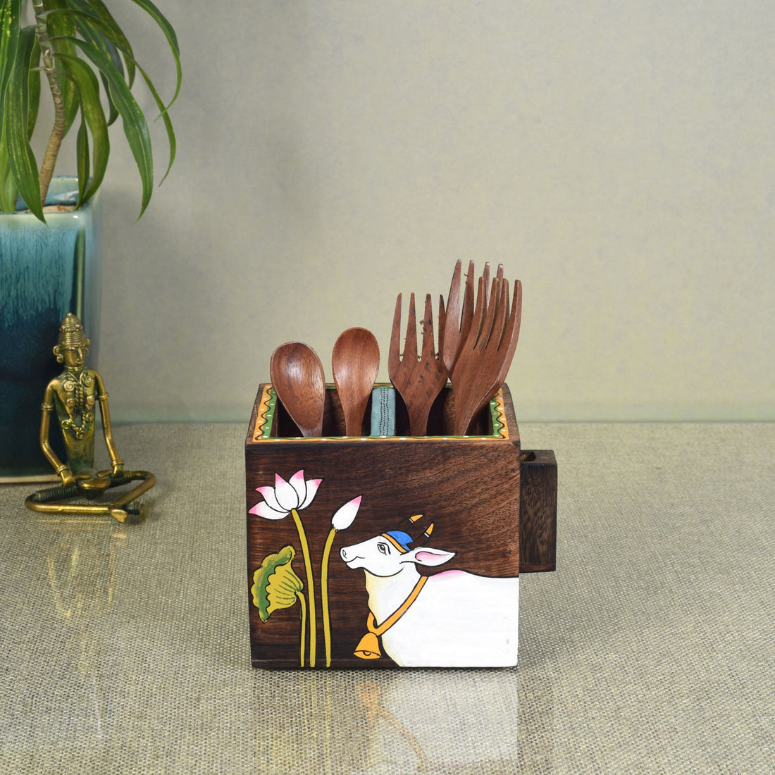 Pichhwai Leela Cutlery Holder