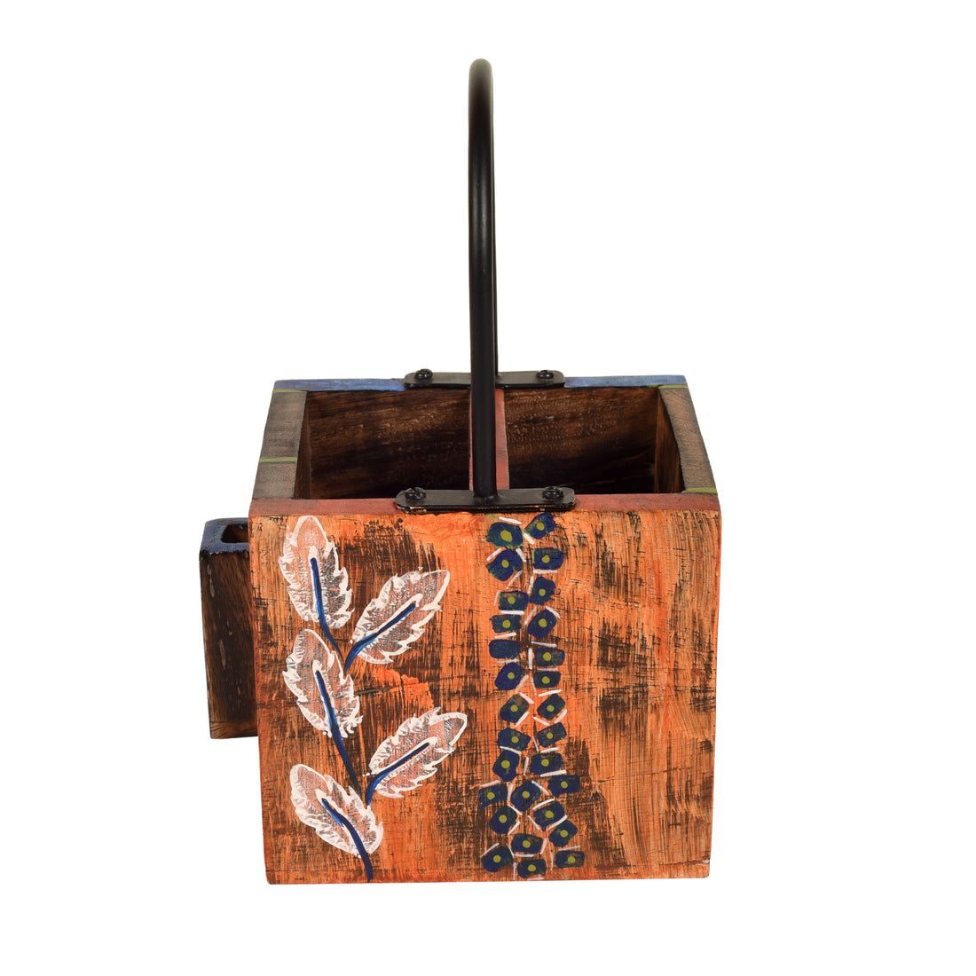 Leaf of Nature' Cutlery Holder Handcrafted in Mango Wood