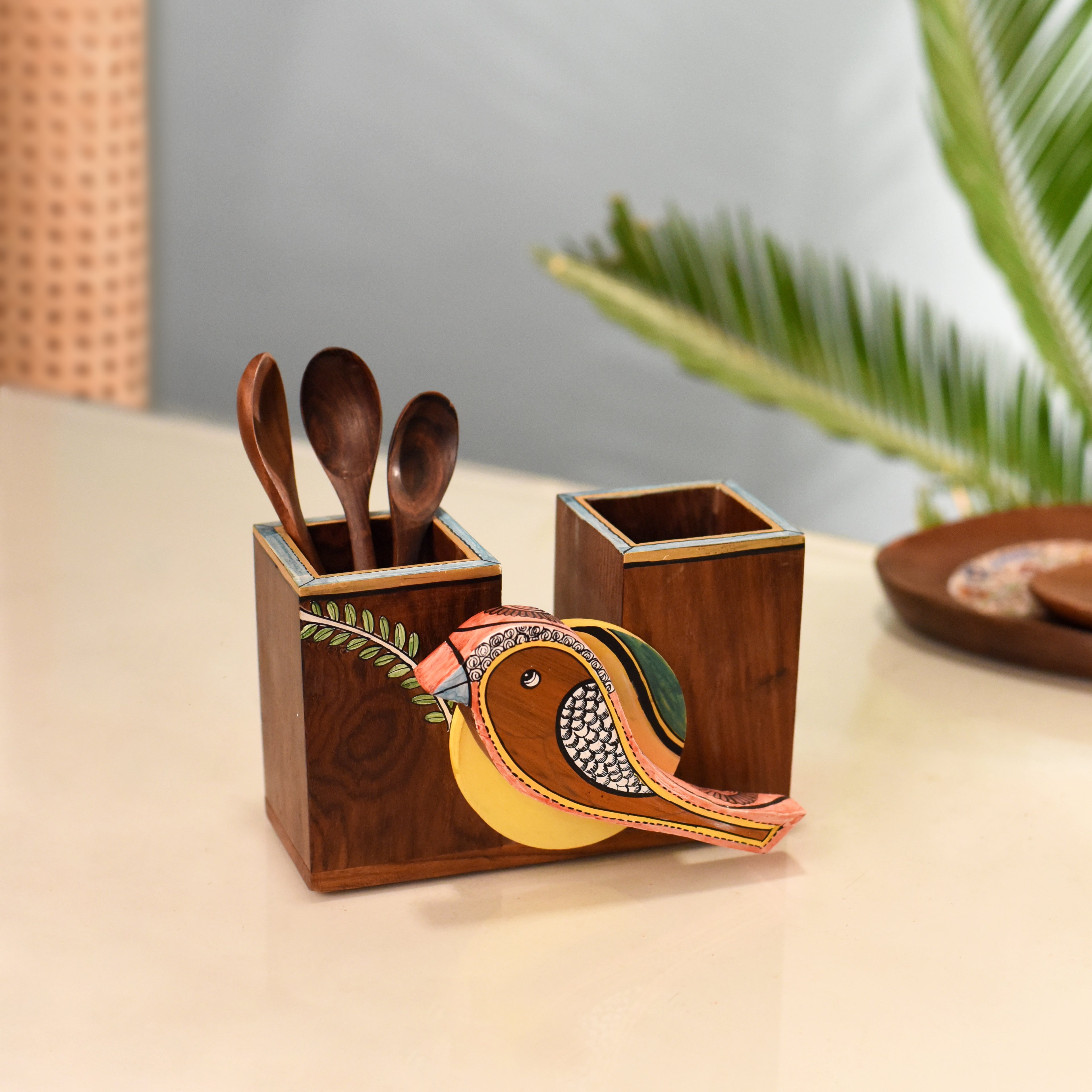 Pihu Cutlery Holder with beautiful Sparrow Motif