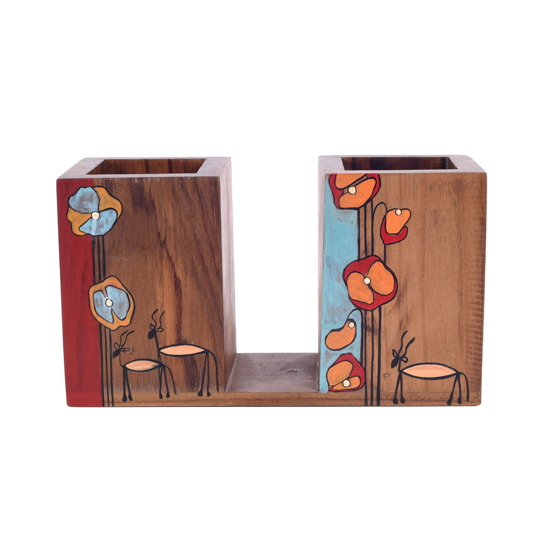 Floral Delights Wooden Cutlery Holder (7.5x3x4)