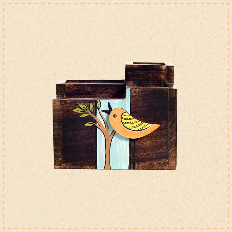 Robin Handcrafted Wooden Cutlery Holder, Elegant Organizer for Kitchen and Dining Table