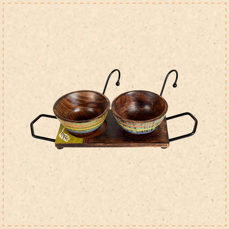 Hook-ed Snack Bowls So2 with rectangular Tray (small) (13.5x4.5x4.5)