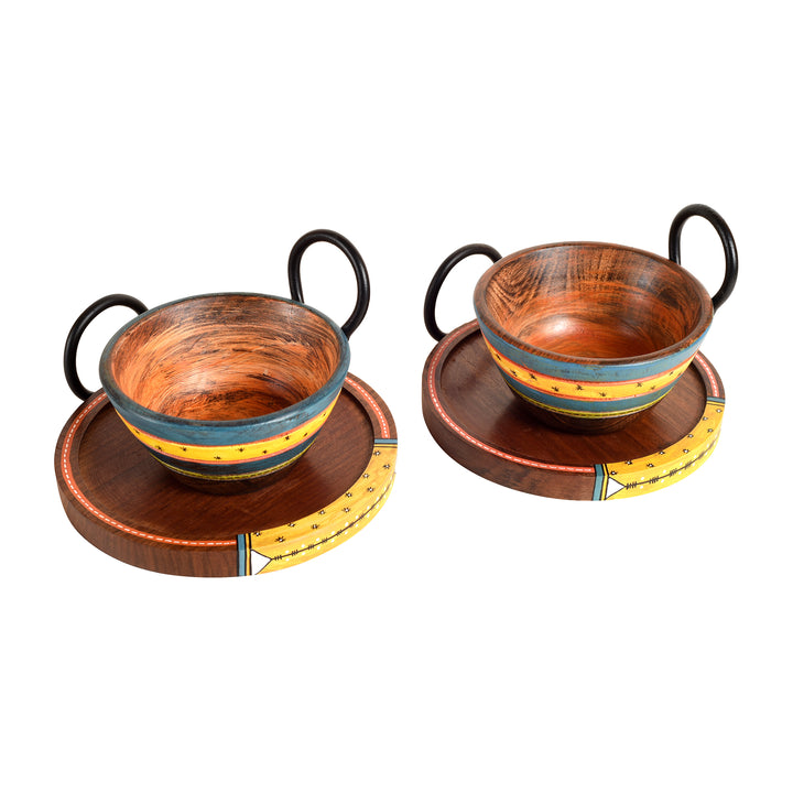 Ringo Snack Bowls with round Tray-Two Set (large) (6x6x2.5/4x4x3.5)