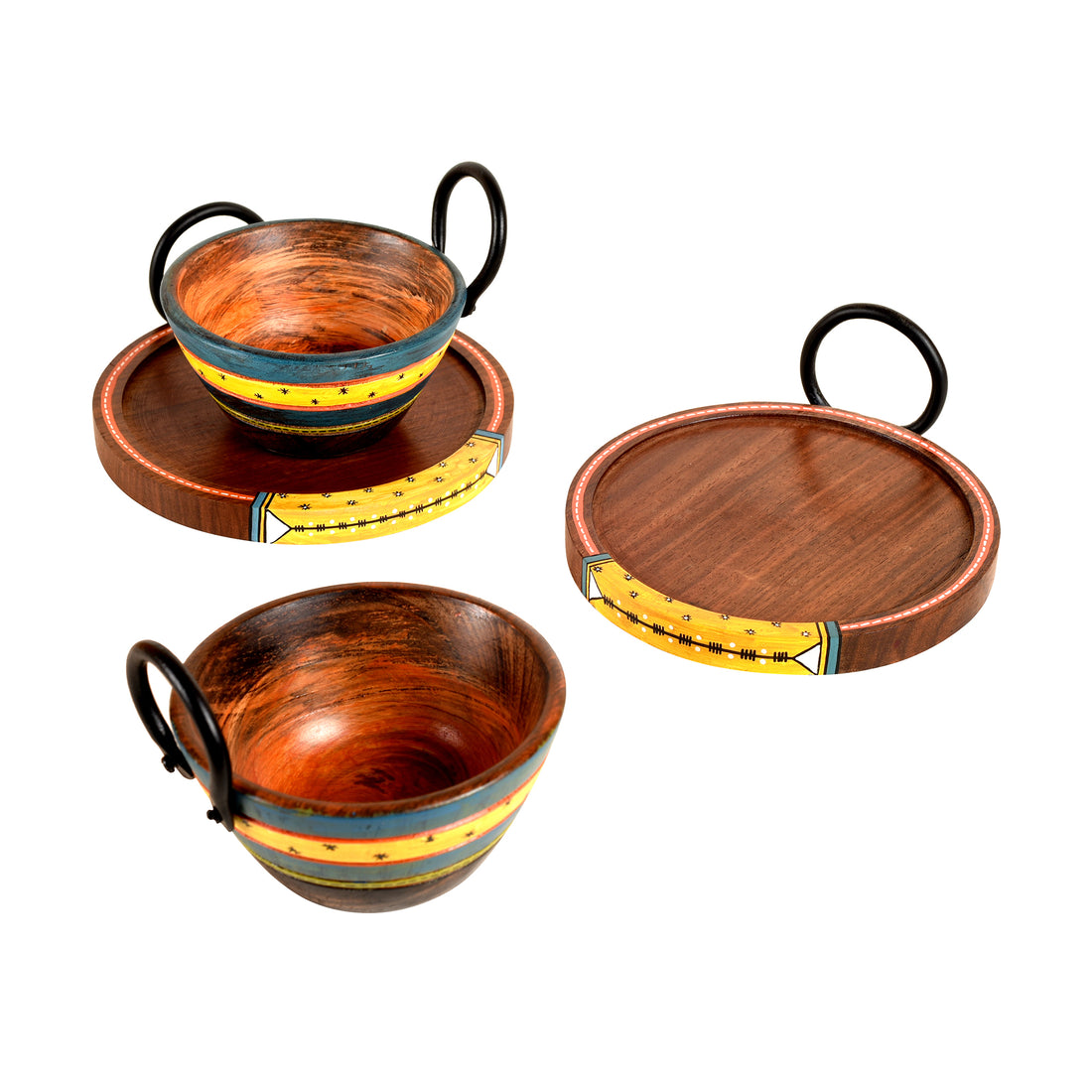 Ringo Snack Bowls with round Tray-Two Set (large) (6x6x2.5/4x4x3.5)