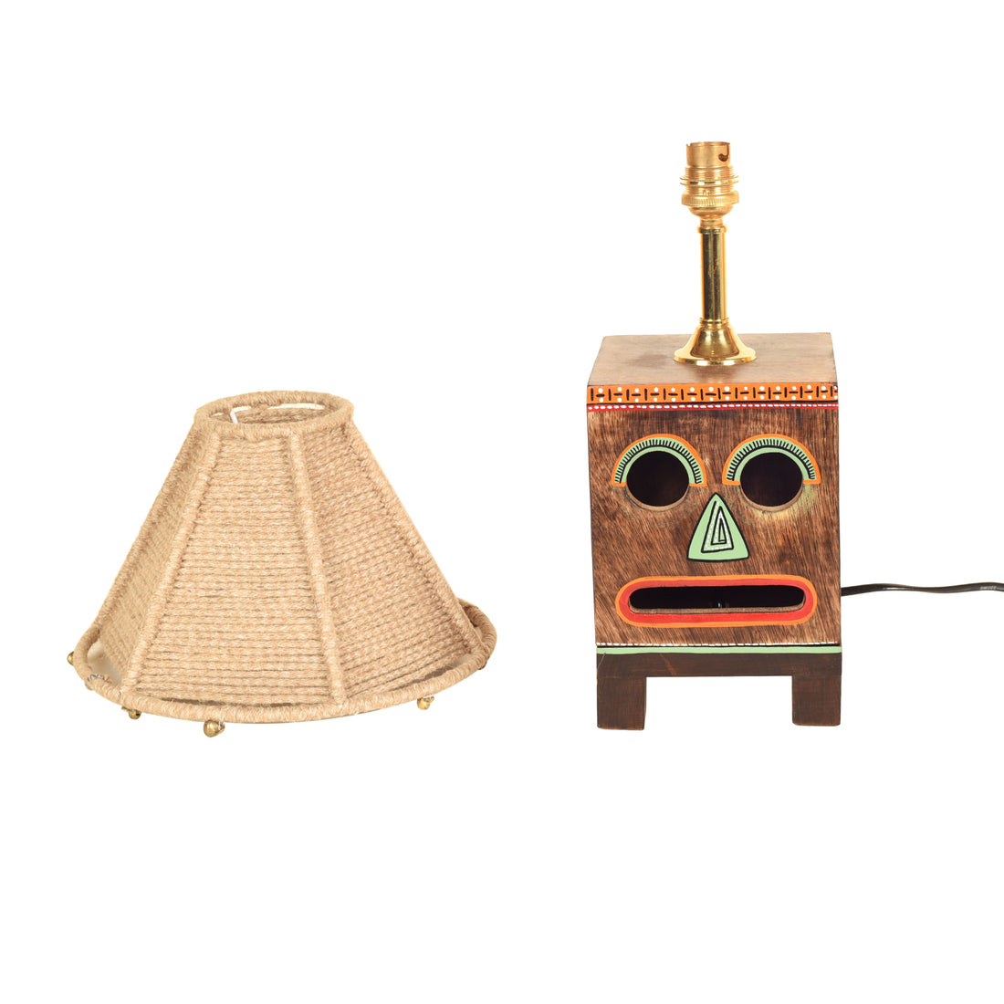 Happy Sammy Table Lamp W/Jute Shade (5x5x17)