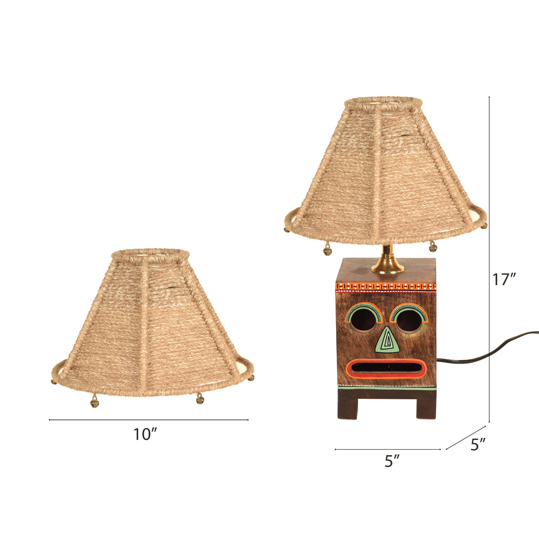 Happy Sammy Table Lamp W/Jute Shade (5x5x17)