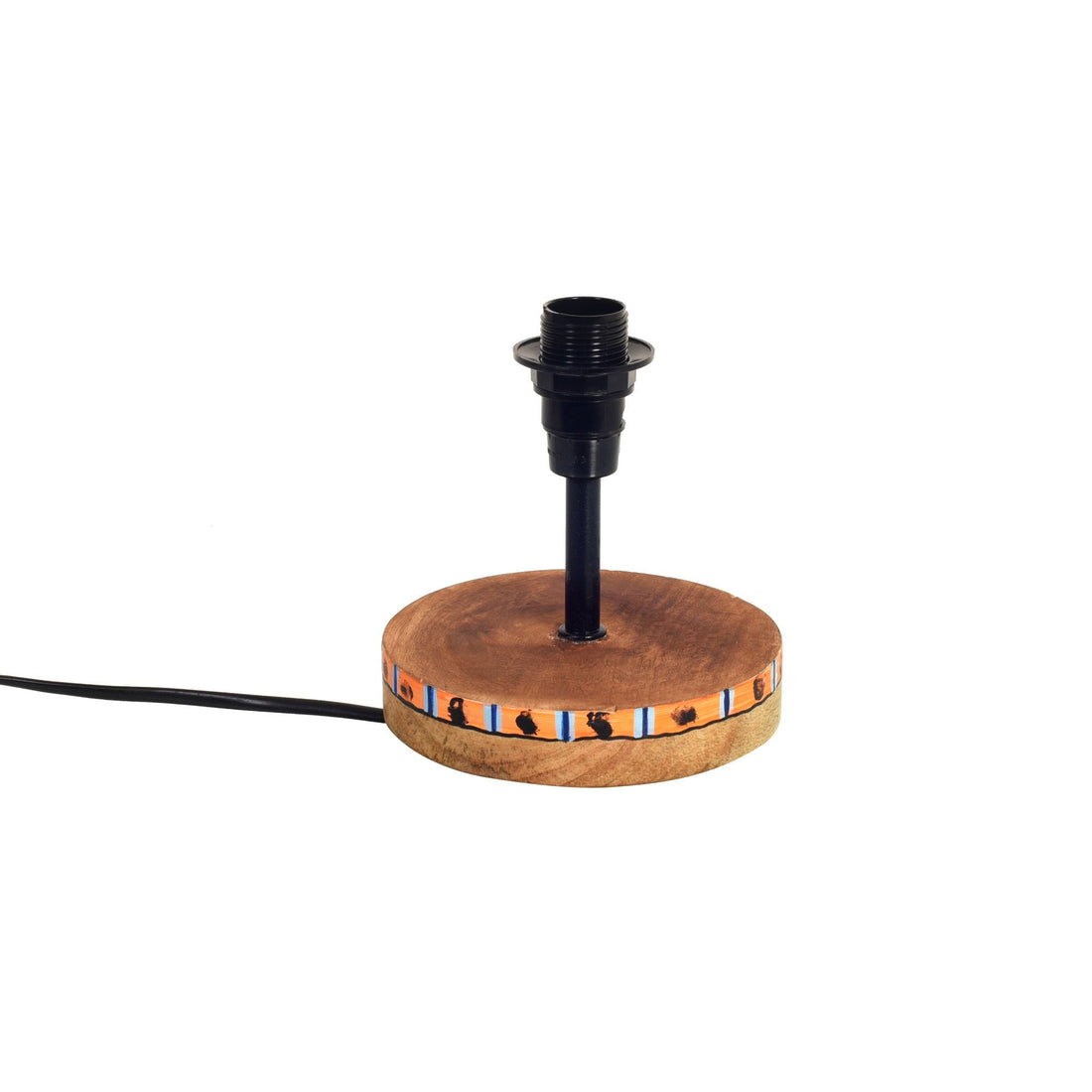 Handcrafted Wooden Table Lamp with Fabric Shade, Modern Bedside and Living Room Lighting