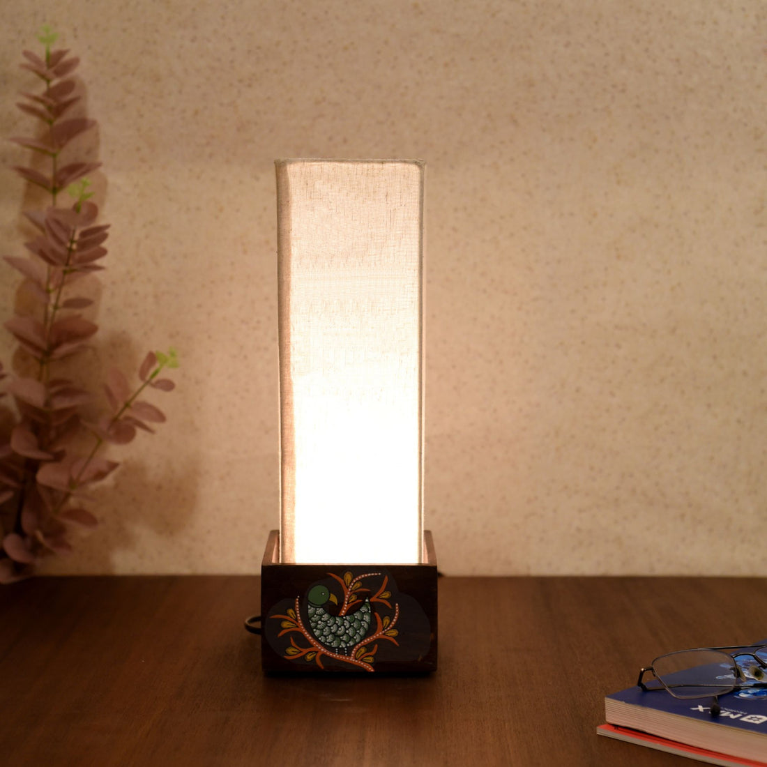 Birds in Tree Pillar Table Lamp