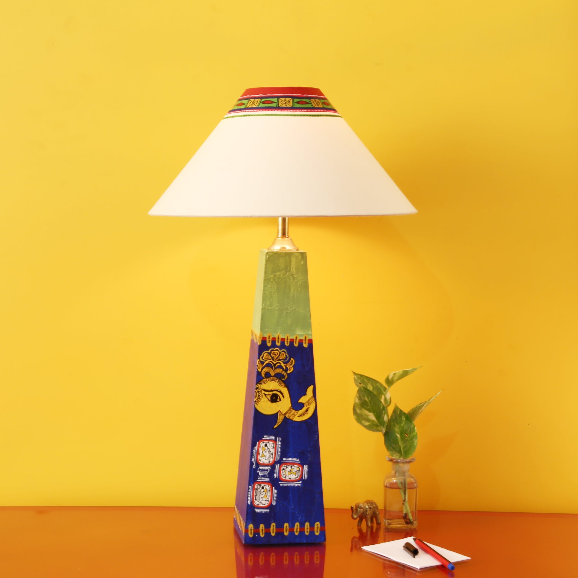 Madhubani Hand-Painted Table Lamp