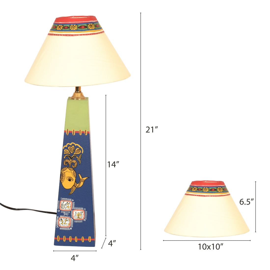 Madhubani Hand-Painted Table Lamp