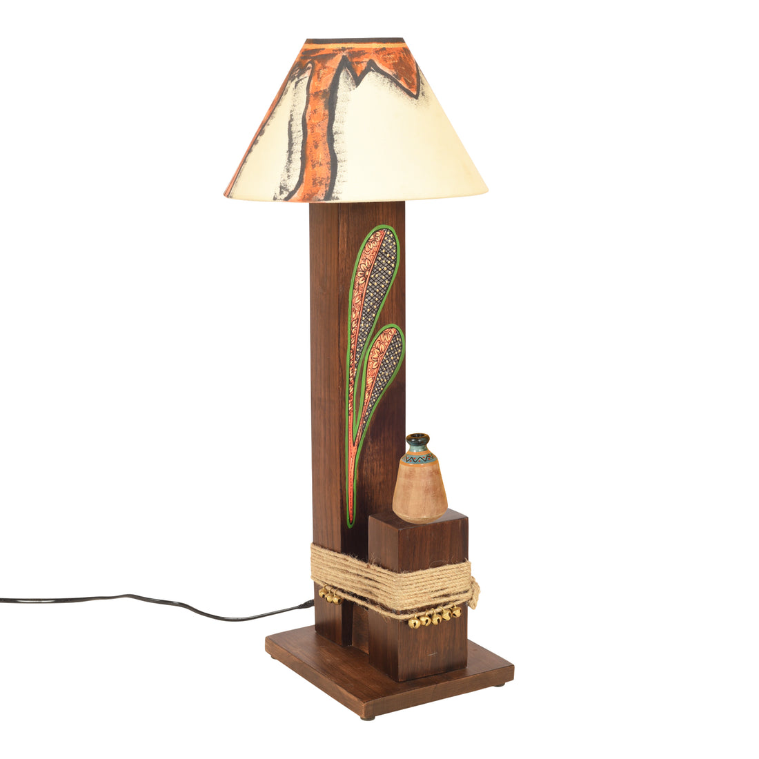 Walnut Flowers Twins Table Lamp