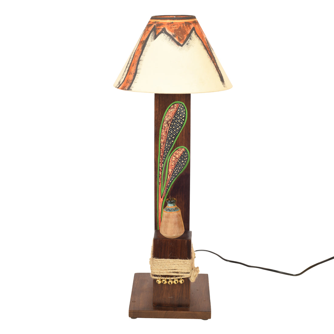 Walnut Flowers Twins Table Lamp