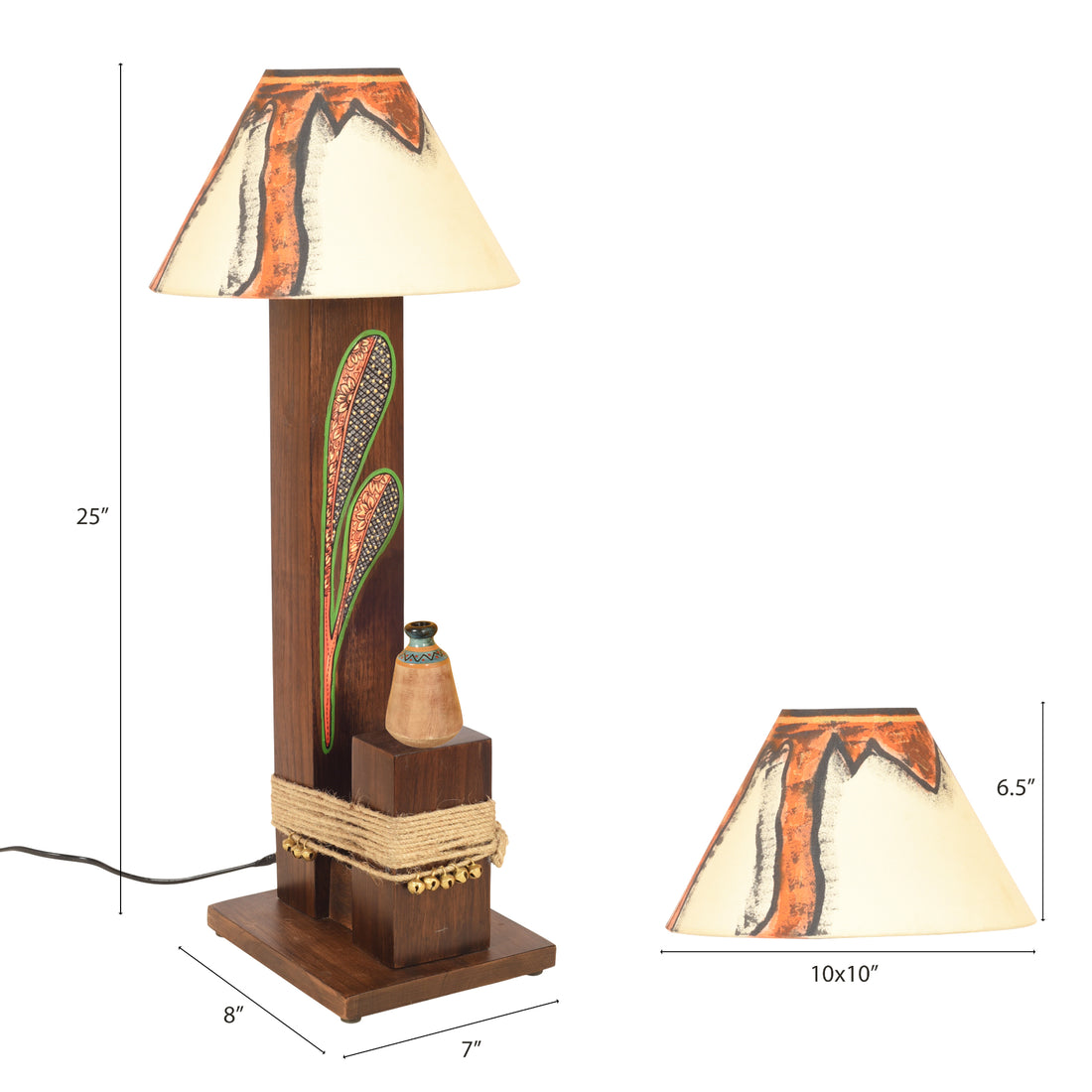 Walnut Flowers Twins Table Lamp