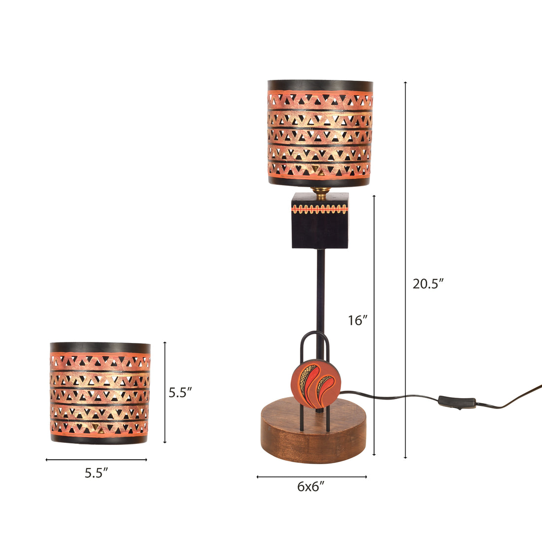 Orange Torch Pillar Lamp