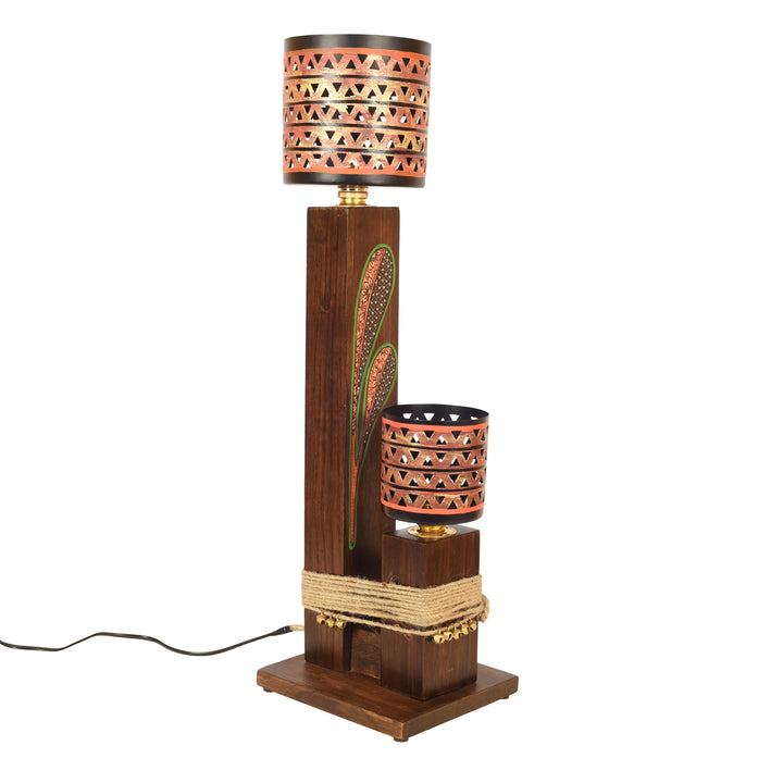 Walnut Flowers Twins Table Lamp