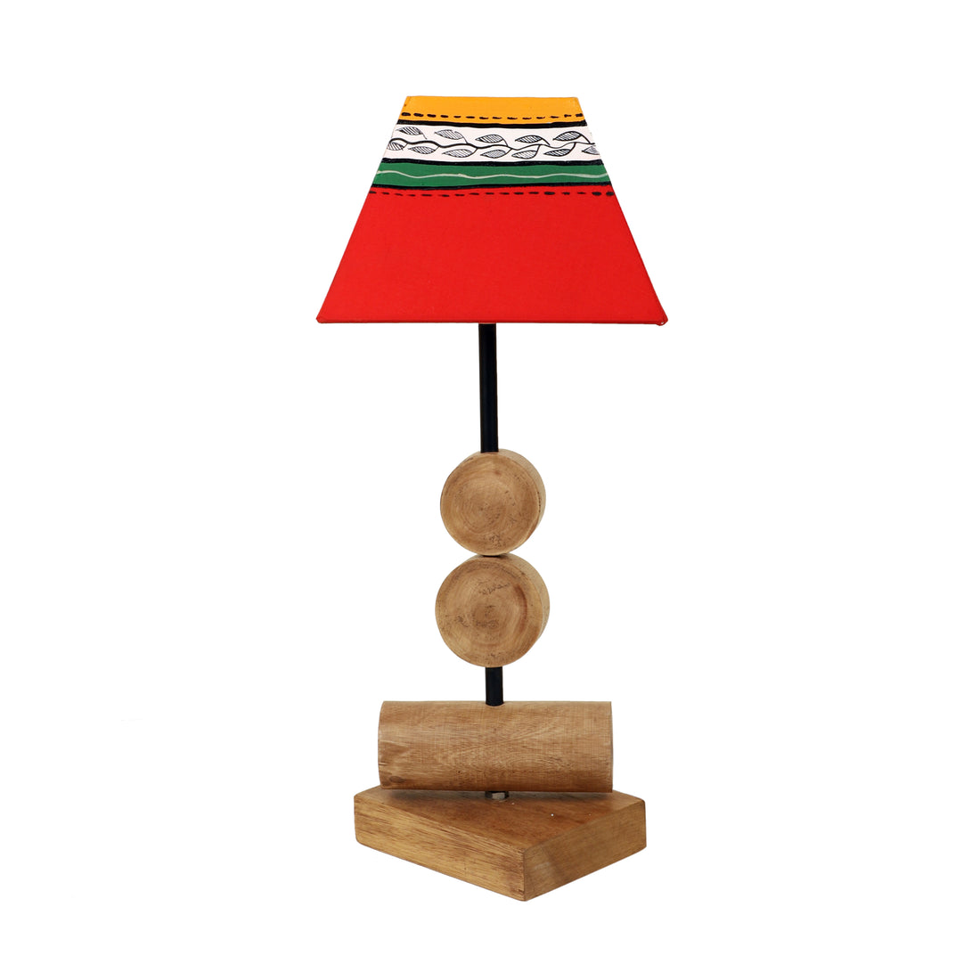 Tao II Wooden Table Lamp with Tapered Square Shade-Height - 19''