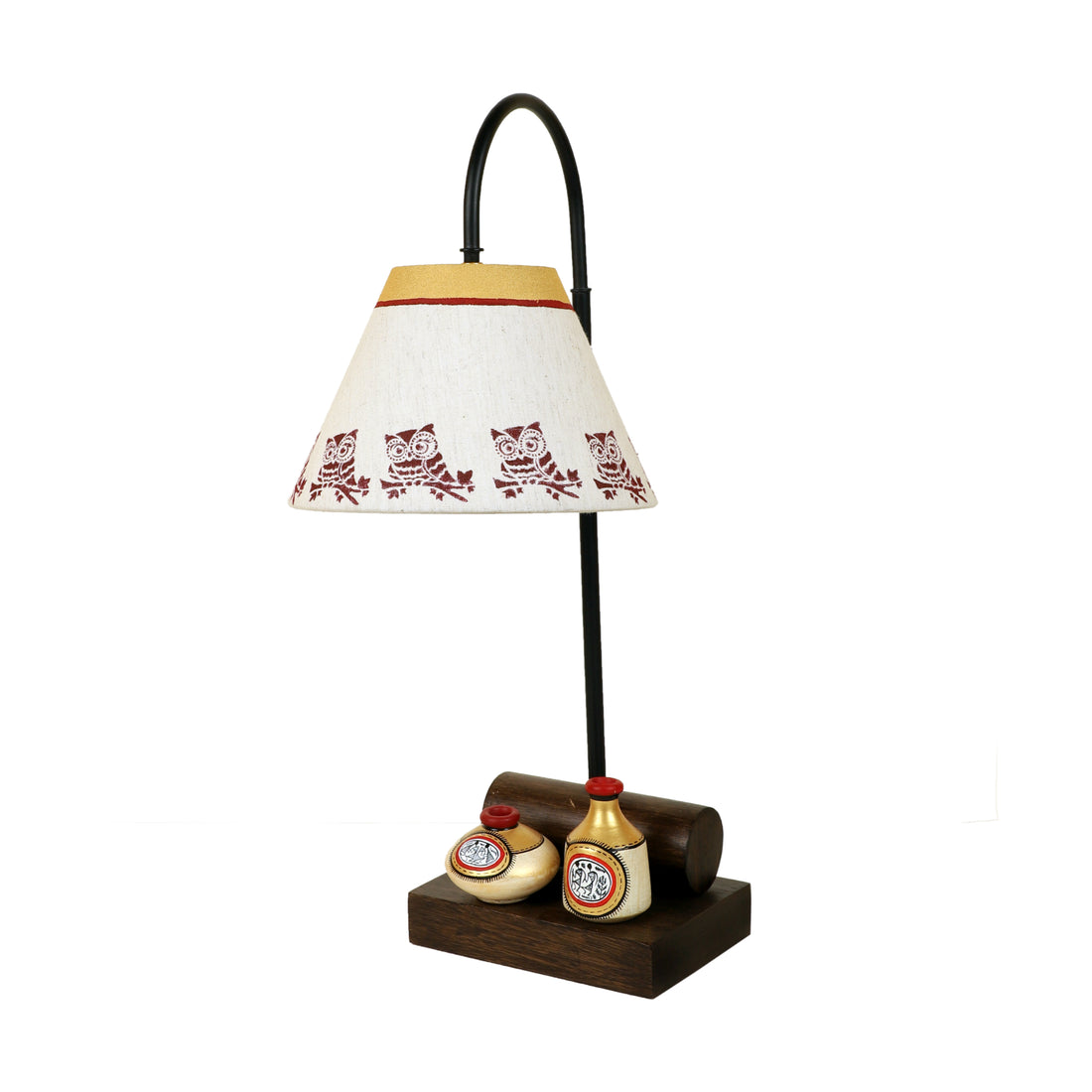 Yin & Yang Table Lamp with Tapered Drum Shade-Height - 21''