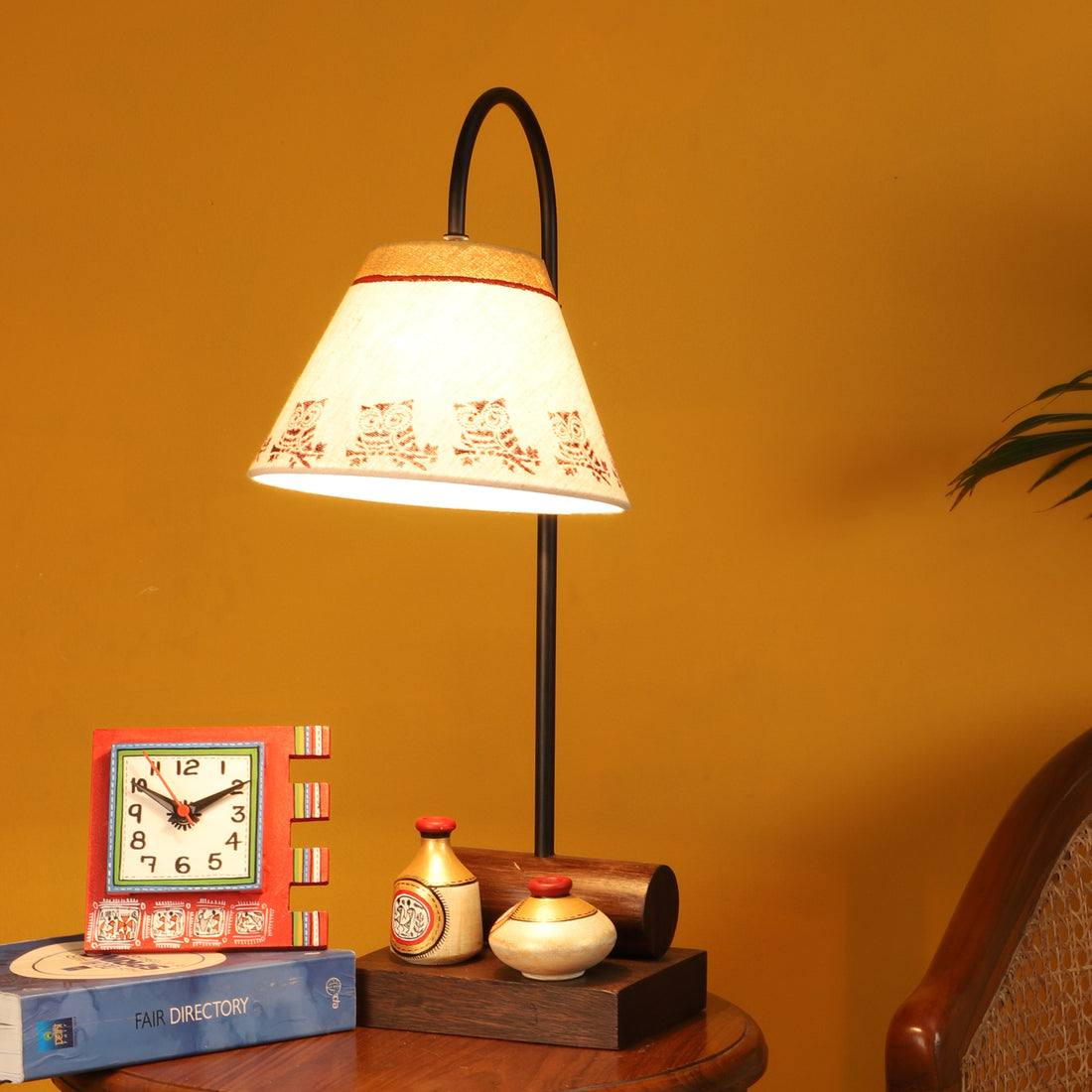 Yin & Yang Table Lamp with Tapered Drum Shade-Height - 21''