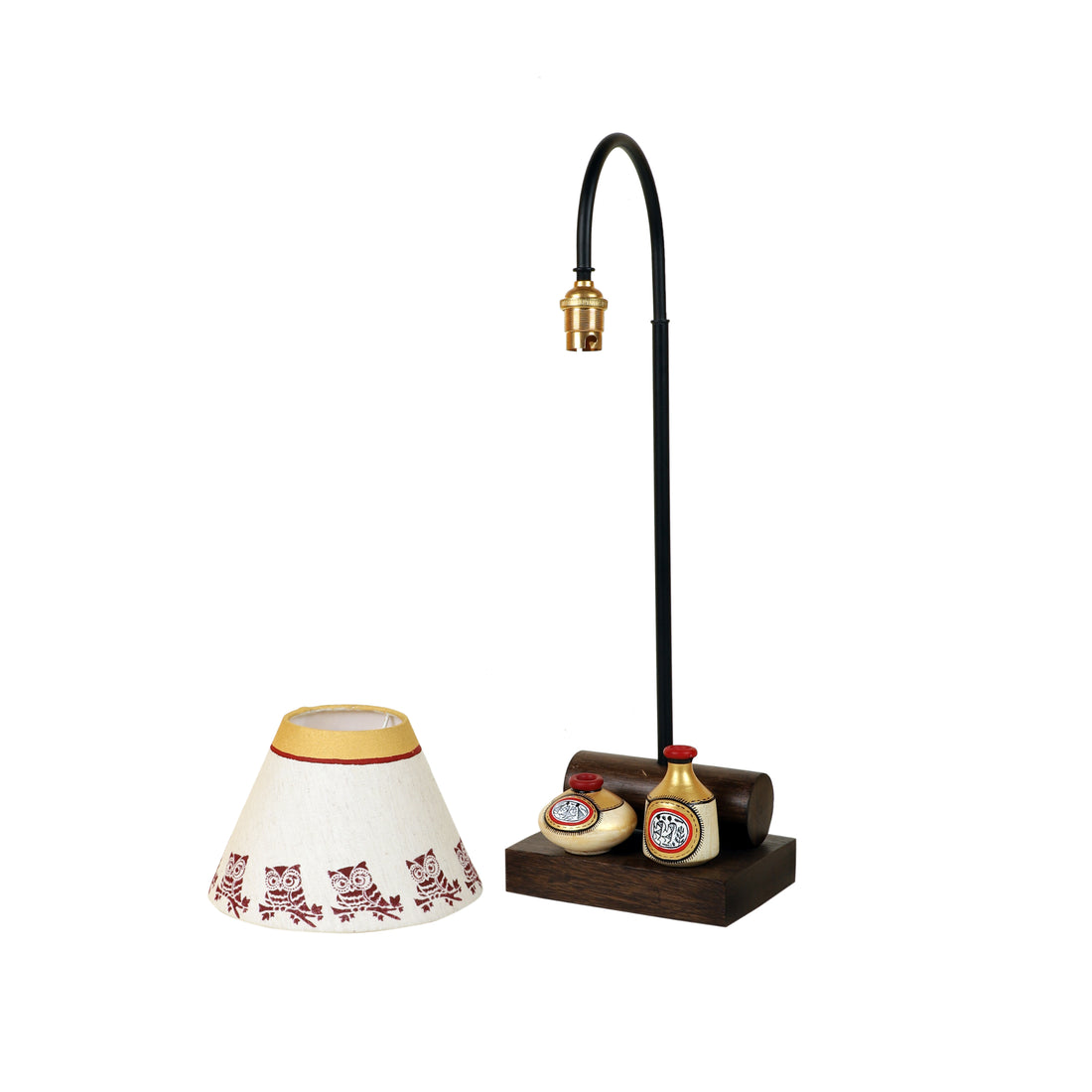 Yin & Yang Table Lamp with Tapered Drum Shade-Height - 21''