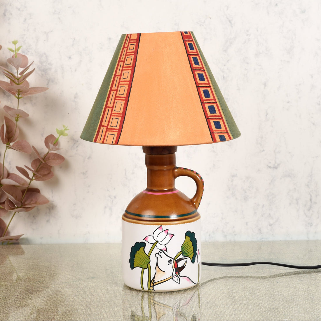 Earthy Elegance Ceramic Lamp & Shade