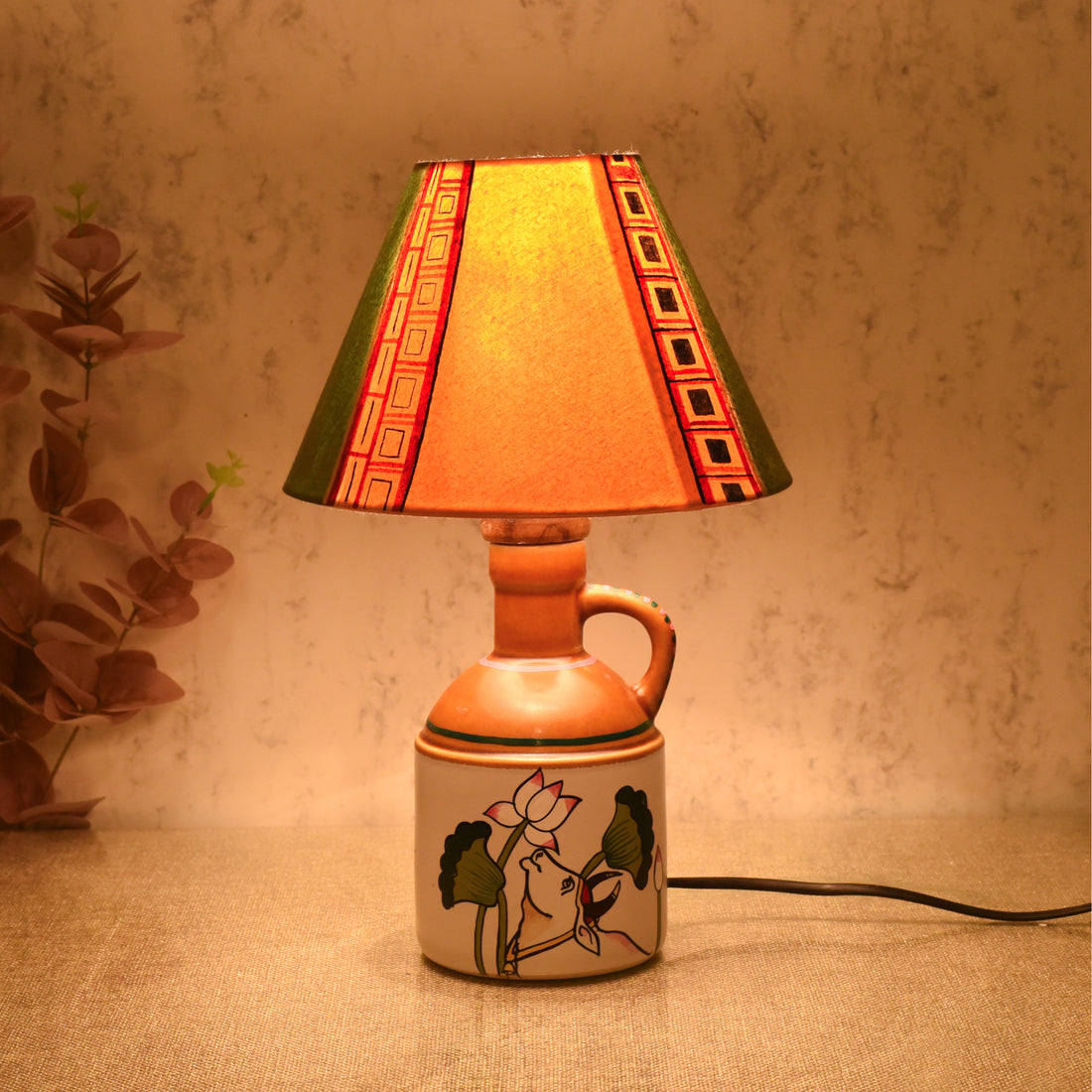 Earthy Elegance Ceramic Lamp & Shade