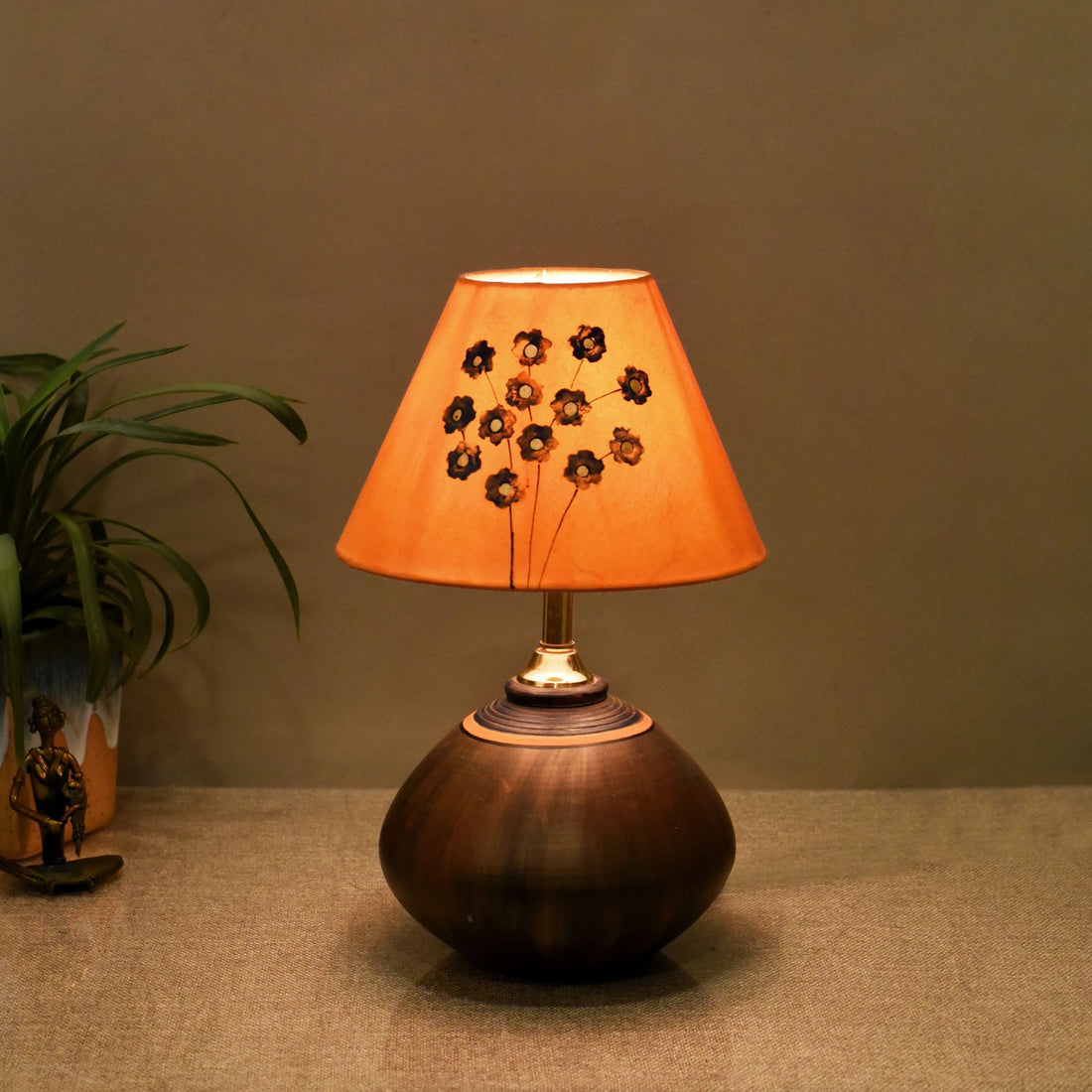 Earthen Glow Terracotta Lamp with Shade