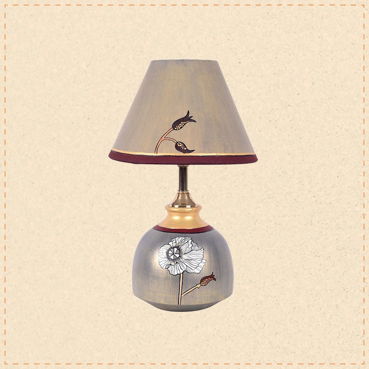 Silver Luster Terracotta Table Lampshade ( 8x8x14)