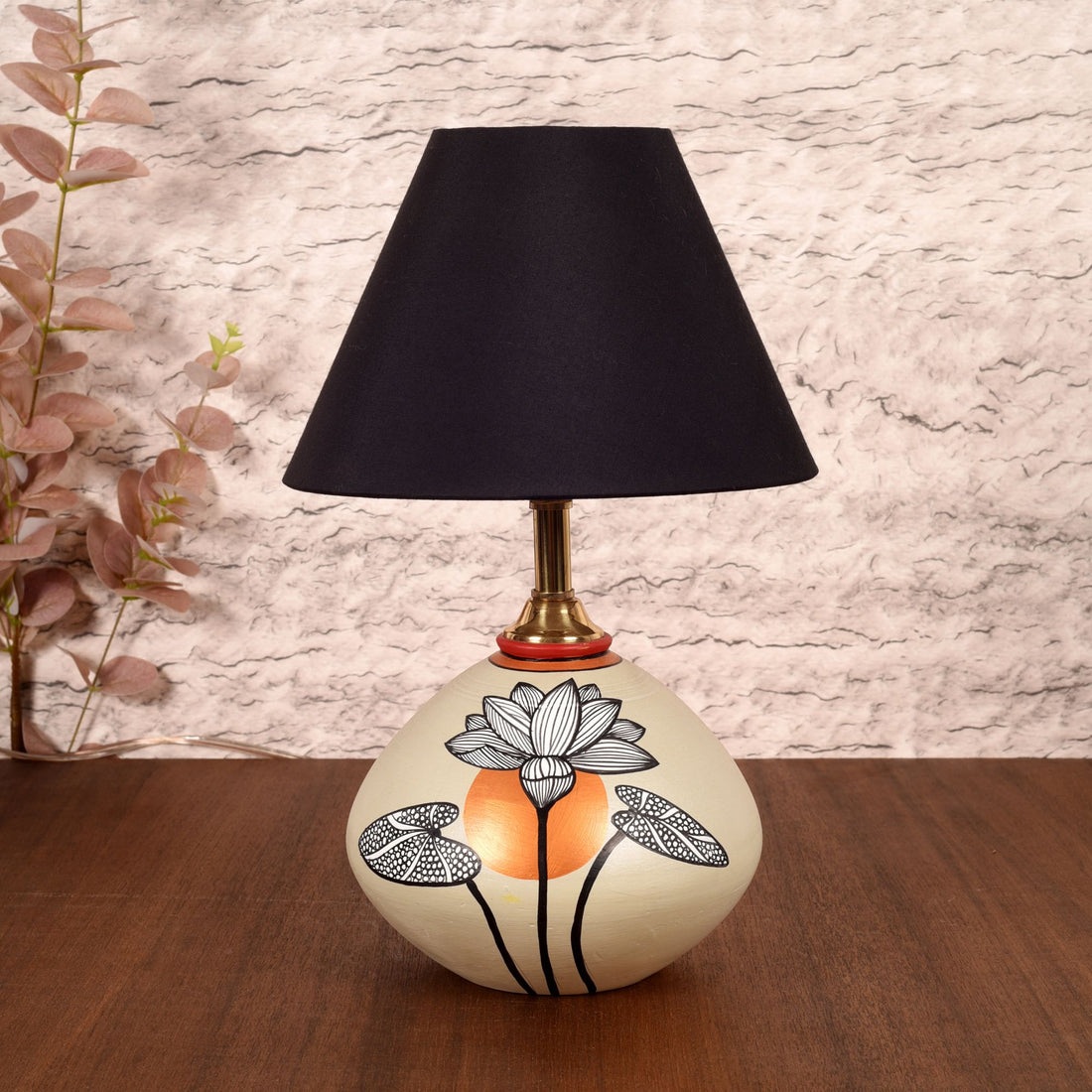 Silver Bloom Terracotta Table Lampshade  (8x8x14)