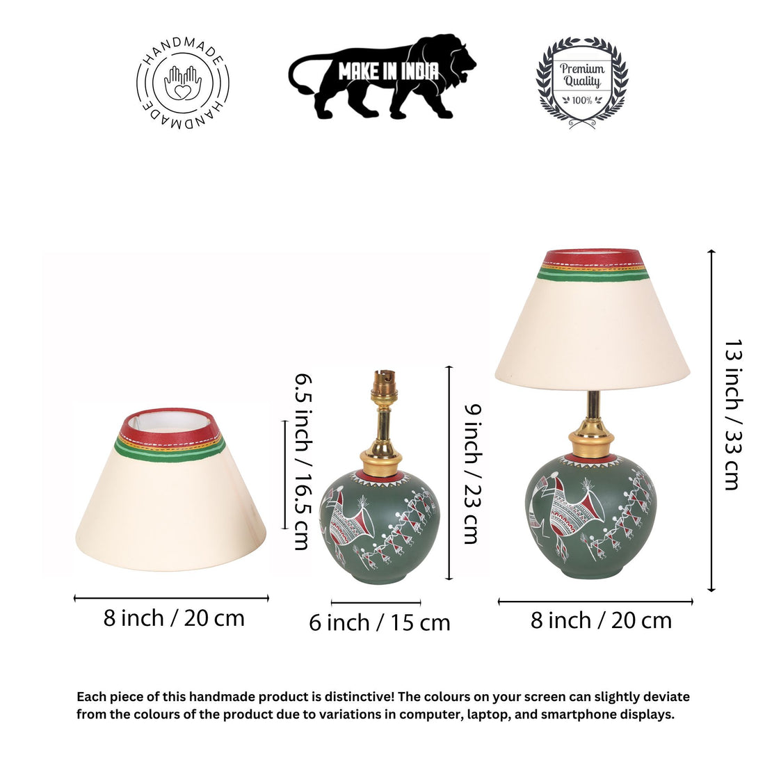 Warli Whispers Terracotta Lamp